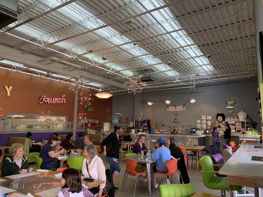 Inside dining. TABLES have griddle.