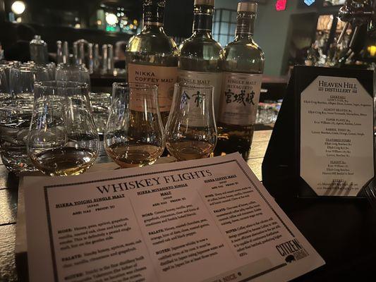 Whiskey Flight Menu