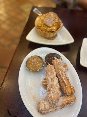 Churros and Vanilla Ice Cream