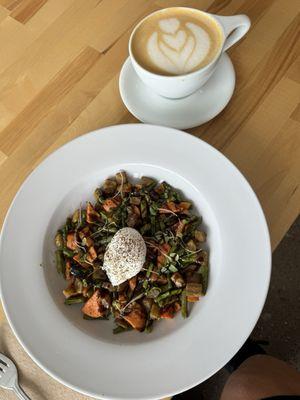 Veggie Power Bowl and Lavender Mint Latte with Oat Milk