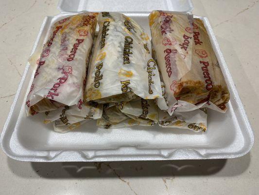 1/2 dozen chicken & pork tamales