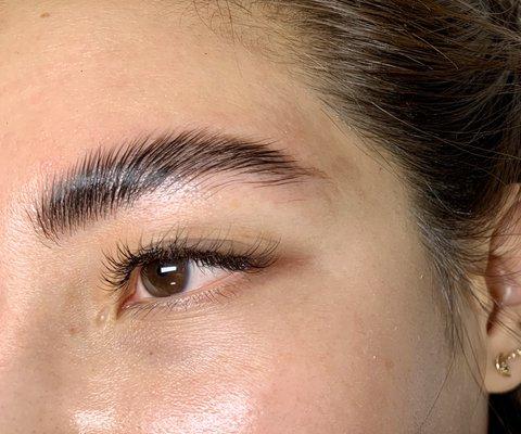 Brow lamination.