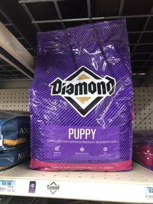 Picking up the puppy food recommended by the breeder we purchased our dachshund from. This is what they feed their puppies.