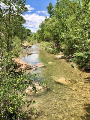 River runs along the entire park.