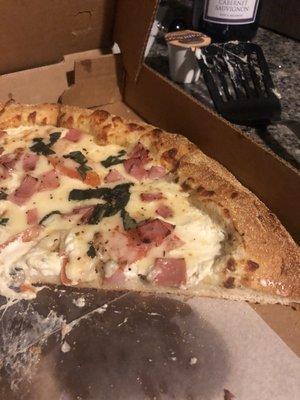 White Pizza with ham