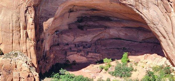 Zoomed in on the cliff dwelling