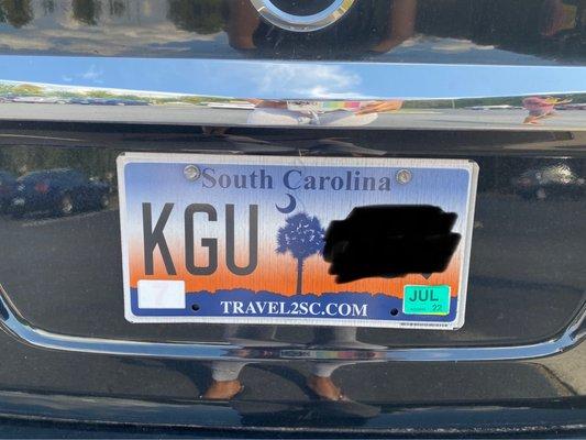 Old SC Plate will be mailed back..I don't want to spend anymore time in these agencies if I don't have to lol