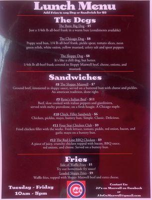 Menu side two