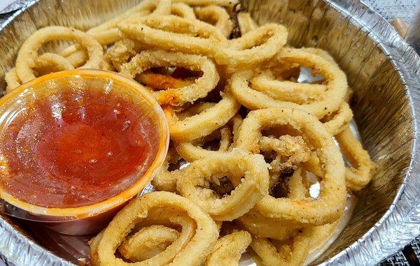 Fried calamari, with marinara