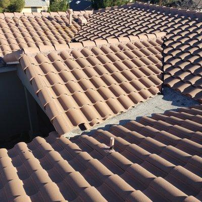 Roof Tile Preventative Roof Maintenance, Re-Grouting of Roof Tile Ridge Cap