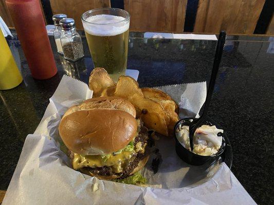 Perfect combo of juicy and a delicious char on the edges. Cheese was perfectly melted on both patties.