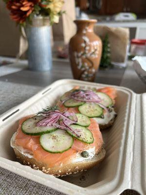 Lox on Sesame bagel