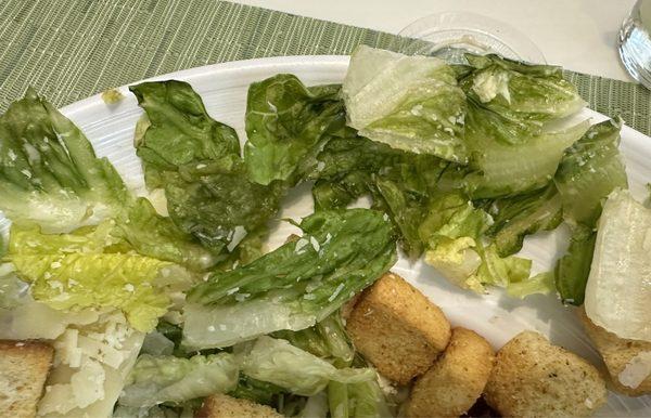 Rotten lettuce in the salad.