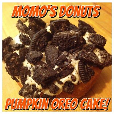 Momo's Pumpkin Oreo cake! It's better than the actual Oreo cookie! Fresh made pumpkin spice whip cream & Oreo crumbles!