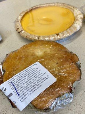 12.19.20 egg pie ($5) and bibingka $2.50 (foreground)