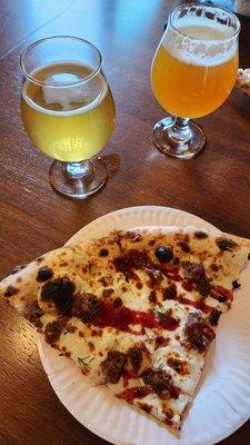 Sage cider and beer paired with Paladin Pie next door