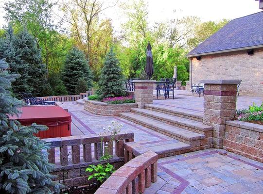 Stone Patio, Step System, and Hot Tub