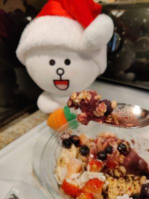 Cony likes her Acai bowl more than her carrot!