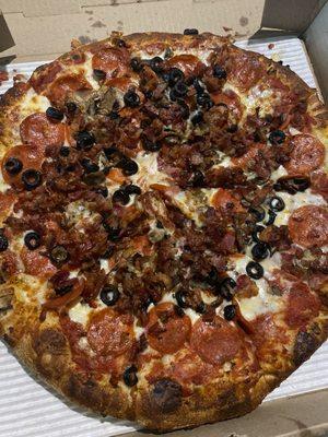 3 Toppings-pepperoni, black olives, mushroom