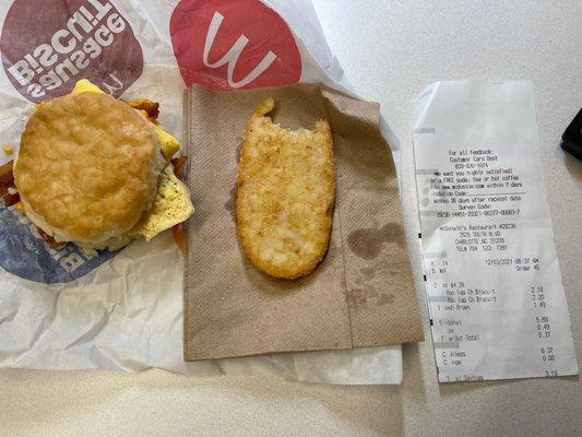 C'mon McDonald!! Can I get my food cooked and my hash brown not flash fried.