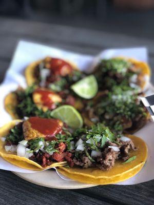 Pastor and carnitas taco