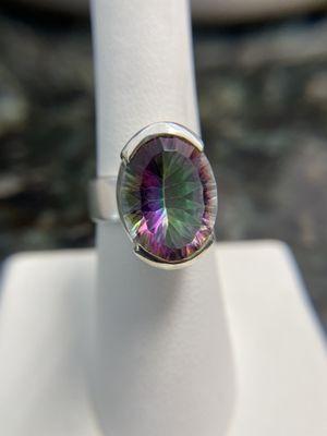 Sterling silver mystic Topaz ring