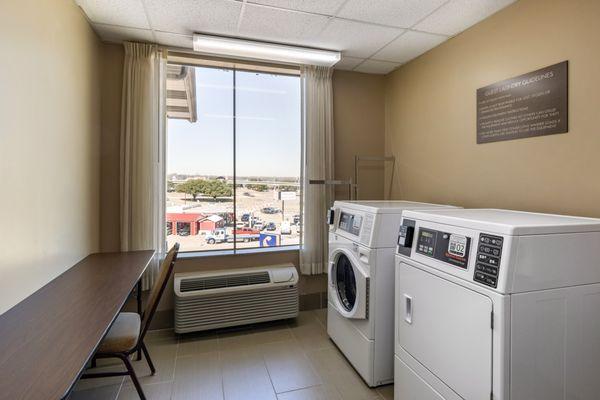 Keep that travel wardrobe clean with our Guest Use Laundry Center