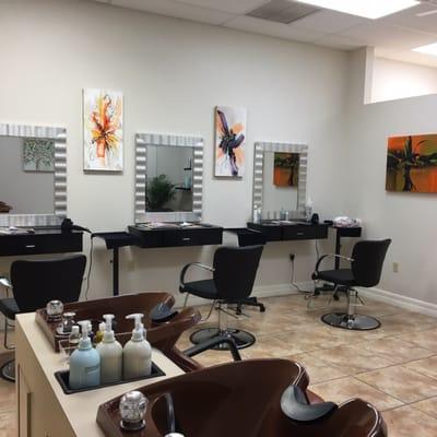 Our color and shampoo area at #SalonAlvarez Cape Coral Florida