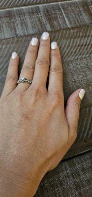 Chrome manicure with white gel base by Chi $43- 5 stars. Beautiful!