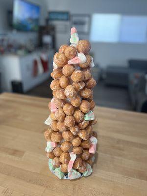 Holiday donut tree.