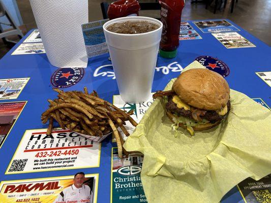 Bacon Cheeseburger Freshly Cut Fries Fountain Drink