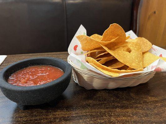 Fresh salsa and house-made chips. Yum!