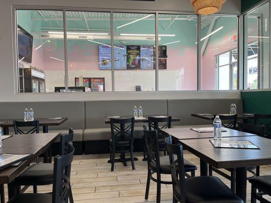 Interior shot looking into adjacent sweet shop