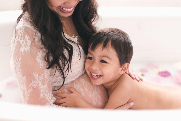 My Milk Bath Session plus my lil Mateo. February 2017