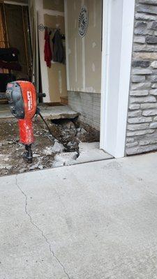 The sink hole extends all the way up under the existing floor they refuse to replace