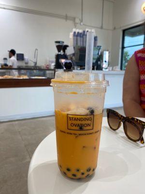 Thai milk tea with boba