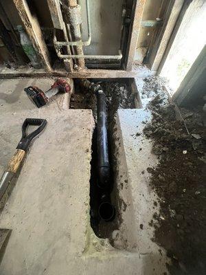 Bathtub drain converted to shower drain