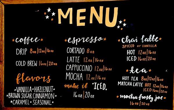 Coffee Menu