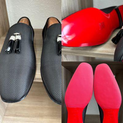 Sole pads applied to Christian LouBoutin dress shoes