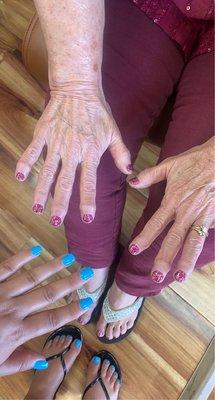 Our hands and feet great grandma and granddaughter day!!