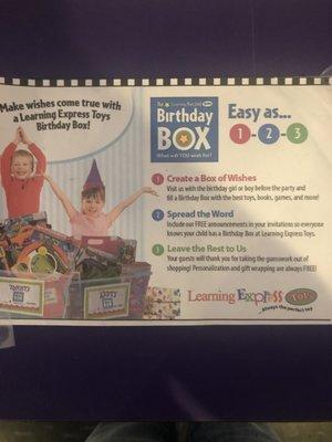 Ask about our Birthday Box Program!