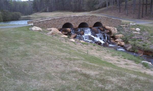 View from 17th fairway of the bridge and waterfall