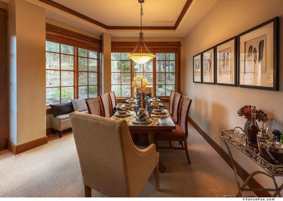 Dining area in a Village at Northstar residence.