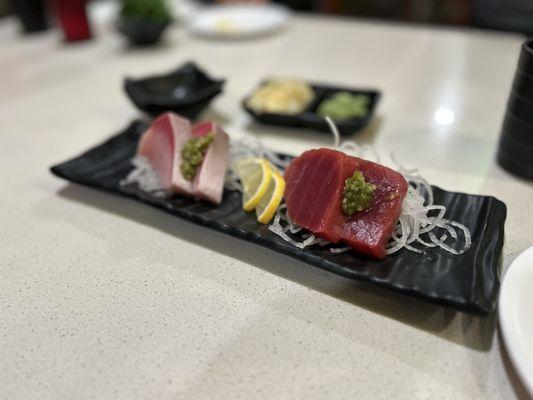 Tuna and hamachi sashimi