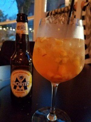 Amazing, amazing kava champagne sangria. A must try. Good hearty beer from Spain