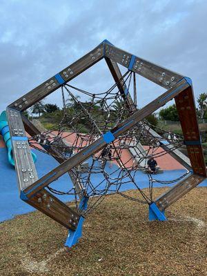 An interesting climbing structure in the shape of a cube!