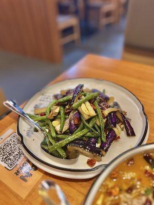 Stewed Eggplant w. Green Beans ($16.99)