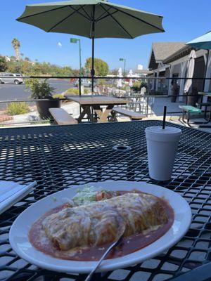 Chile relleno burrito and a nice view.