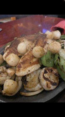 Tilapia, shrimp  and scallops for fajita