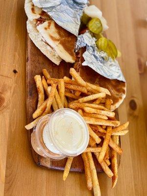 Chicken wrap w fries !